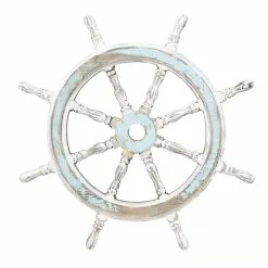 Grayson Lane 24-in H X 24-in W Coastal Wood Ship Wheel Wall Accent