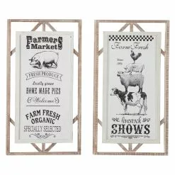 Grayson Lane 29.5-in H X 16-in W Farmhouse Wood Sign Wall Accent - Set Of 2
