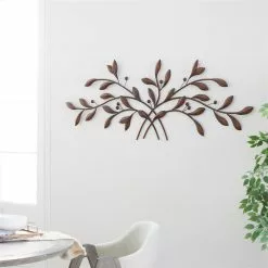 Grayson Lane 22-in H X 60-in W Floral Metal Wall Accent