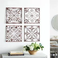 Grayson Lane 14-in H X 14-in W Rustic Metal Wall Accent - Set Of 4 13 Grayson Lane 14-in H X 14-in W Rustic Metal Wall Accent - Set Of 4 -GRAYSON LANE SHOP 330941599 AlternateImage2