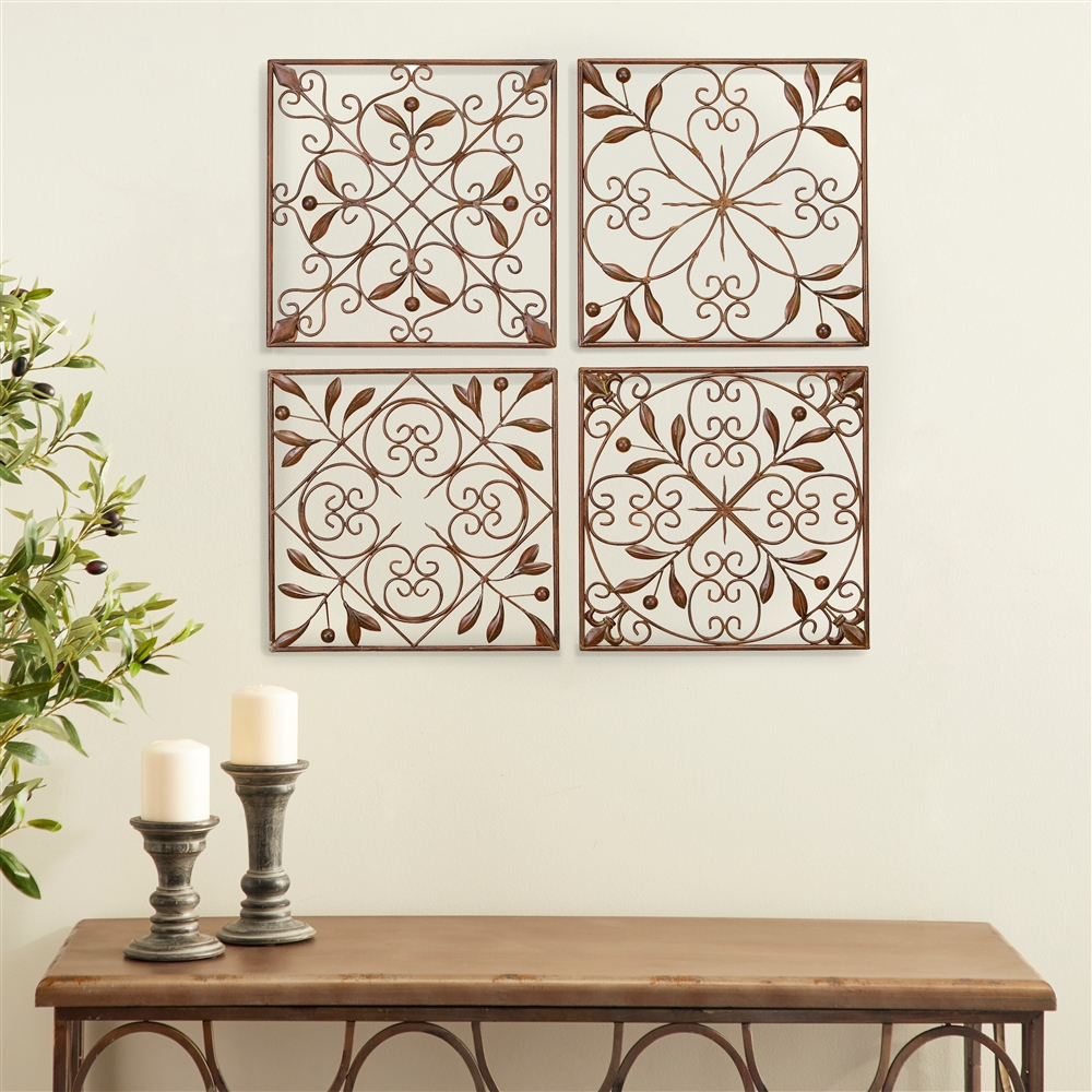 Grayson Lane 14-in H X 14-in W Rustic Metal Wall Accent - Set Of 4 6 Grayson Lane 14-in H X 14-in W Rustic Metal Wall Accent - Set Of 4 - Image 6