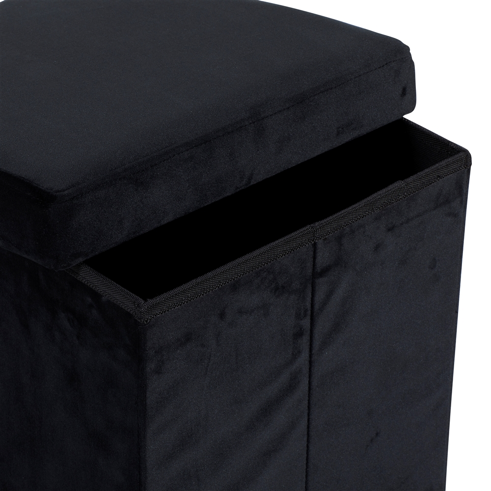 Grayson Lane Modern Black Polyester Square Integrated Storage Ottoman 4 Grayson Lane Modern Black Polyester Square Integrated Storage Ottoman - Image 4