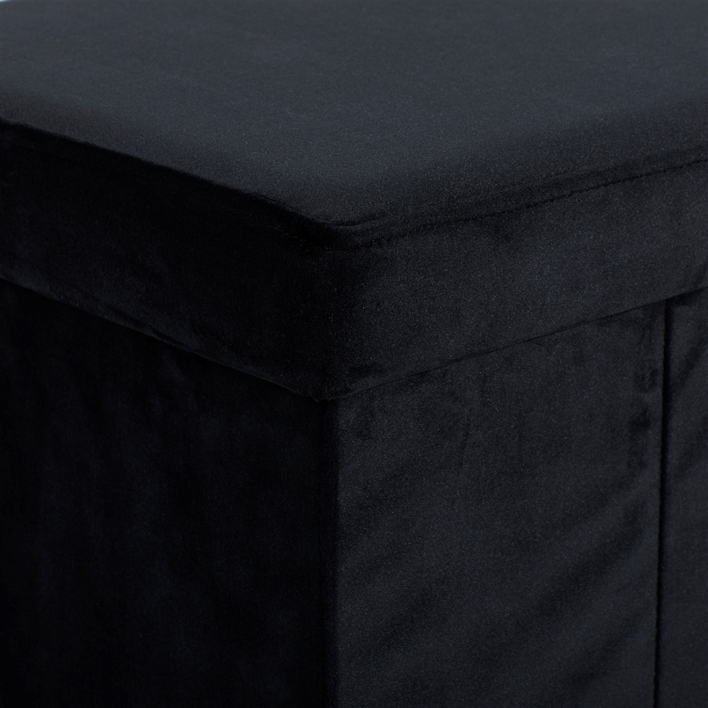 Grayson Lane Modern Black Polyester Square Integrated Storage Ottoman 5 Grayson Lane Modern Black Polyester Square Integrated Storage Ottoman - Image 5