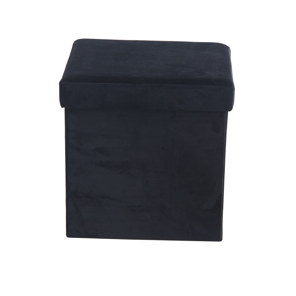 Grayson Lane Modern Black Polyester Square Integrated Storage Ottoman 3 Grayson Lane Modern Black Polyester Square Integrated Storage Ottoman - Image 3