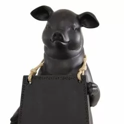 Grayson Lane Farmhouse Black Resin/Polystone Pig With Chalkboard Tabletop Decoration -GRAYSON LANE SHOP 330942170 AlternateImage5