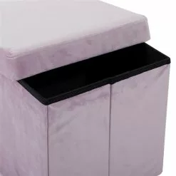 Grayson Lane Modern Pink Polyester Square Integrated Storage Ottoman -GRAYSON LANE SHOP 330942200 AlternateImage3