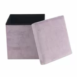 Grayson Lane Modern Pink Polyester Square Integrated Storage Ottoman -GRAYSON LANE SHOP 330942200 AlternateImage6