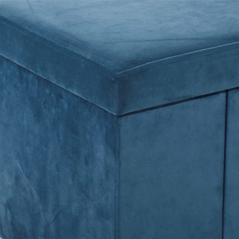 Grayson Lane Modern Turquoise Polyester Square Integrated Storage Ottoman 6 Grayson Lane Modern Turquoise Polyester Square Integrated Storage Ottoman - Image 6