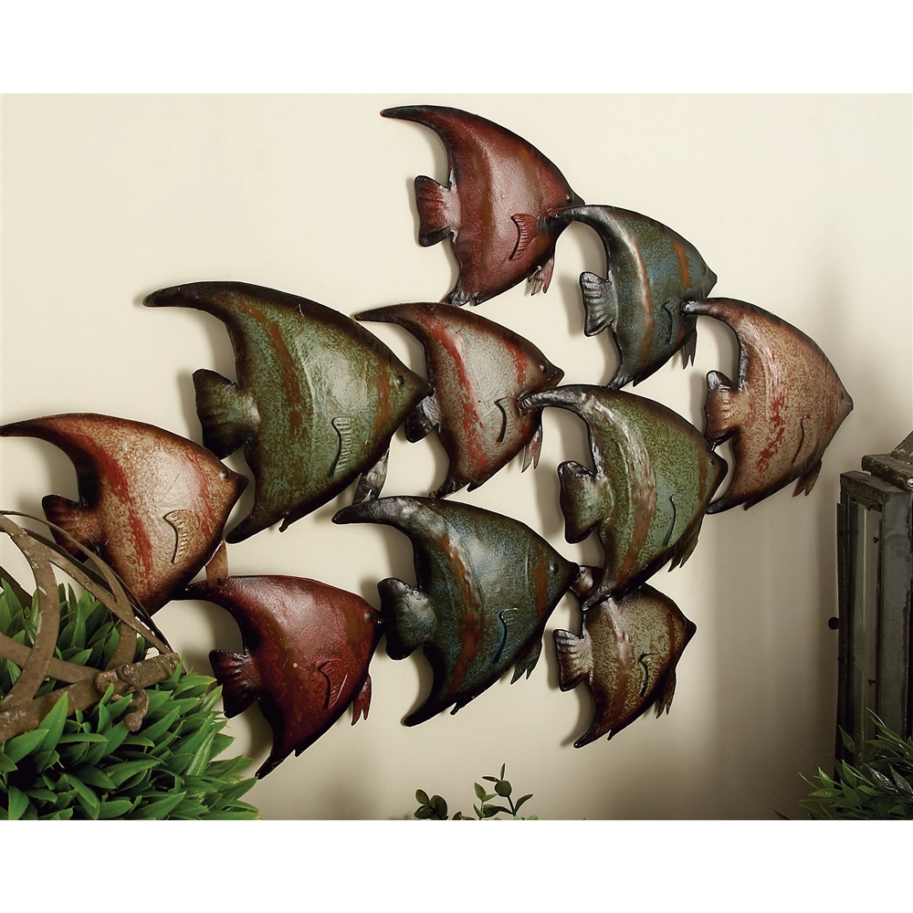 Grayson Lane 18-in H X 26-in W Fishes Metal Wall Accent 7 Grayson Lane 18-in H X 26-in W Fishes Metal Wall Accent - Image 7