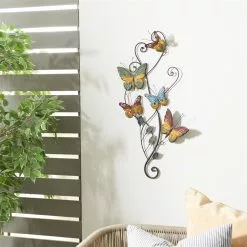 Grayson Lane 29-in H X 15-in W Butterflies Metal Wall Accent