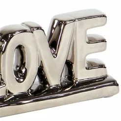 Grayson Lane Glam Silver/Gold Porcelain Love Sign Tabletop Decoration - Set Of 2