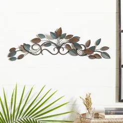 Grayson Lane 10-in H X 35-in W Traditional Floral Metal Wall Accent
