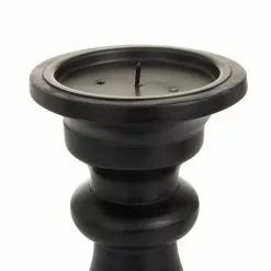Grayson Lane 1-Candle Wood Pillar Candle Holders - Black - Set Of 3 -GRAYSON LANE SHOP 330942574 AlternateImage4