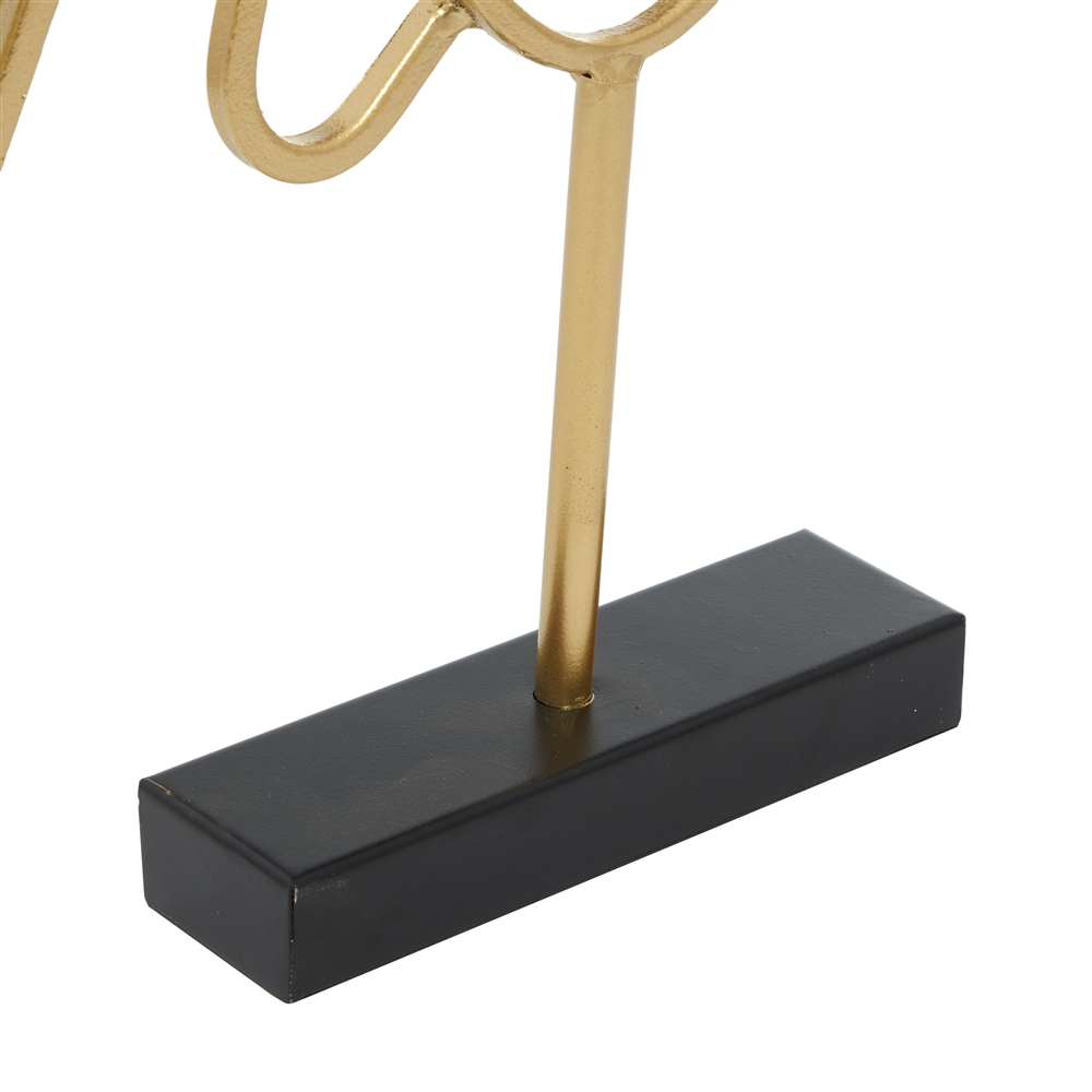 Grayson Lane Glam Gold/Black Iron Cursive Hello Sign Tabletop Decoration 2 Grayson Lane Glam Gold/Black Iron Cursive Hello Sign Tabletop Decoration - Image 2