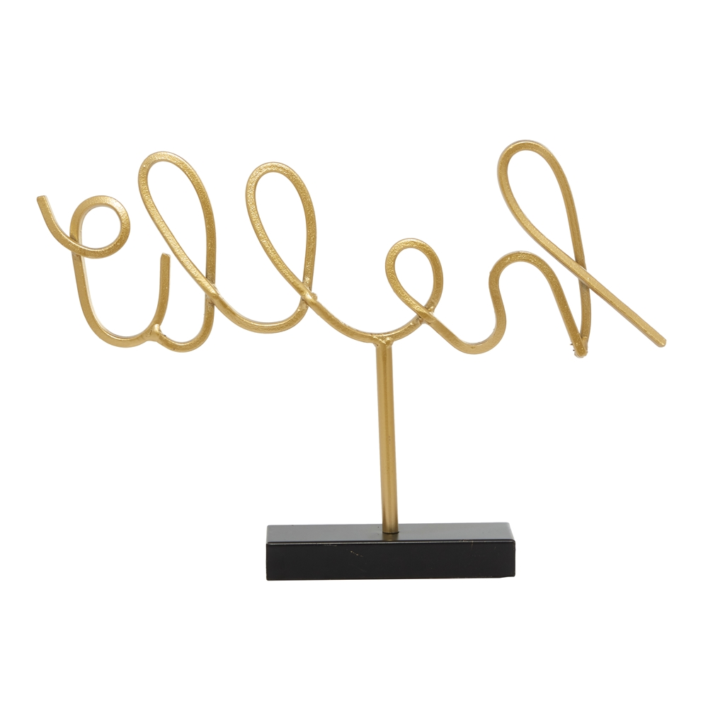 Grayson Lane Glam Gold/Black Iron Cursive Hello Sign Tabletop Decoration 5 Grayson Lane Glam Gold/Black Iron Cursive Hello Sign Tabletop Decoration - Image 5