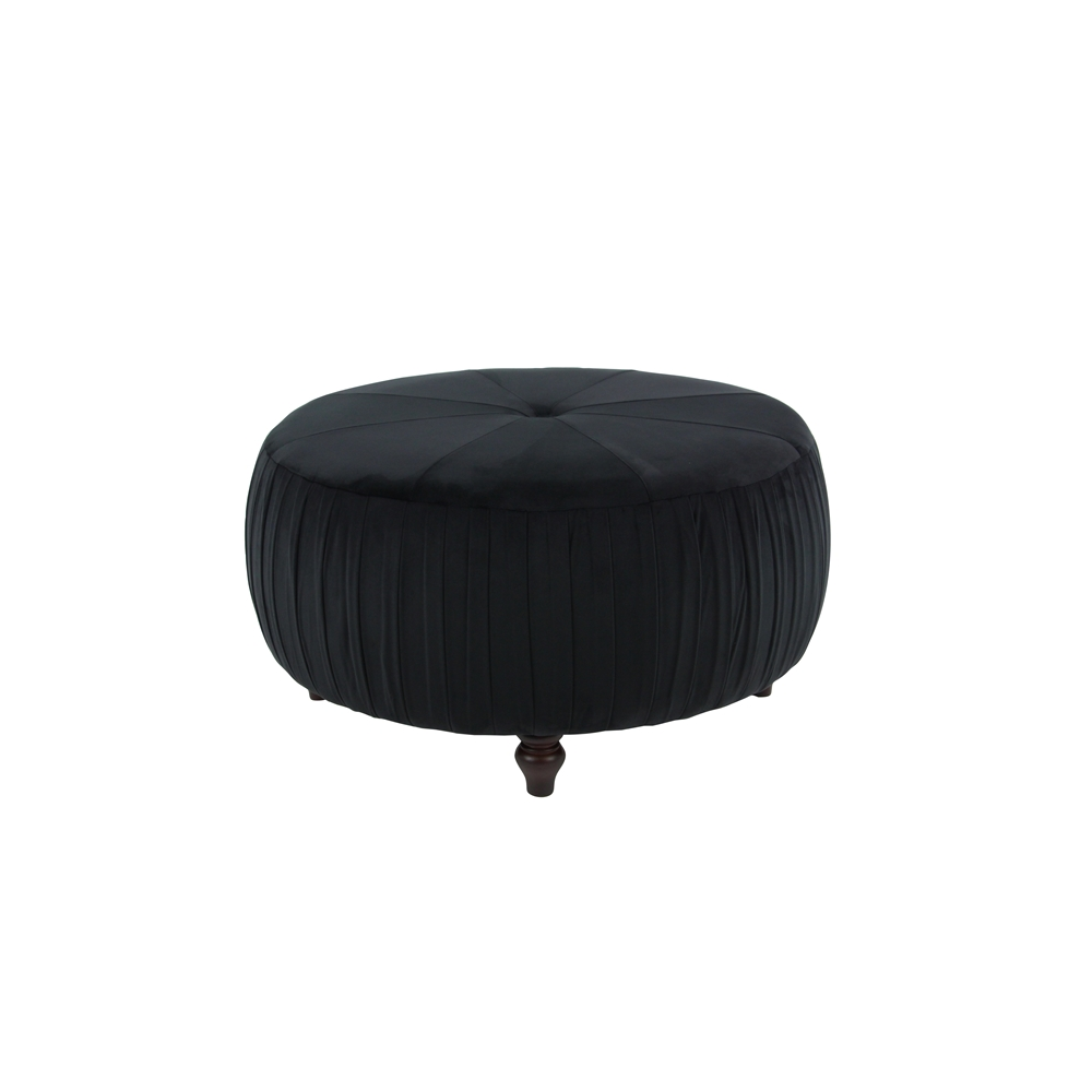 Grayson Lane 18-in X 35-in Glam Black Polyester Round Ottoman 5 Grayson Lane 18-in X 35-in Glam Black Polyester Round Ottoman - Image 5