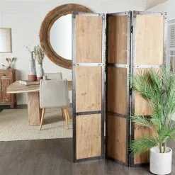Grayson Lane 3-Panel Brown Wood Folding Country Room Divider -GRAYSON LANE SHOP 330944713 AlternateImage1