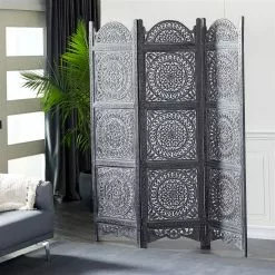 Grayson Lane 3-Panel Black Wood Folding Contemporary/M Room Divider -GRAYSON LANE SHOP 330944722 AlternateImage1