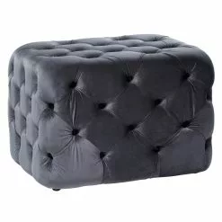 Grayson Lane 19-in X 28-in Grey Velvet Rectangle Ottoman -GRAYSON LANE SHOP 330944744 AlternateImage5