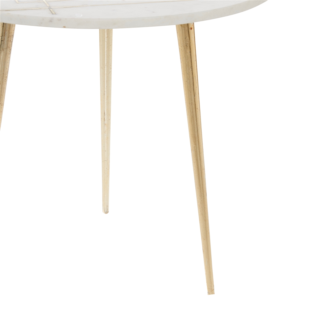 Grayson Lane White Stone Round End Table 5 Grayson Lane White Stone Round End Table - Image 5