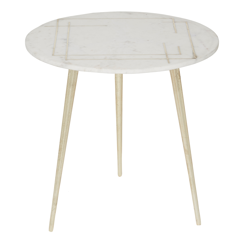 Grayson Lane White Stone Round End Table 1 Grayson Lane White Stone Round End Table