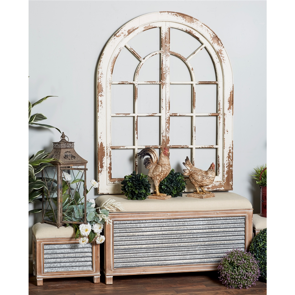 Grayson Lane 20-in X 38-in Farmhouse Light Brown Storage Bench 2 Grayson Lane 20-in X 38-in Farmhouse Light Brown Storage Bench - Image 2