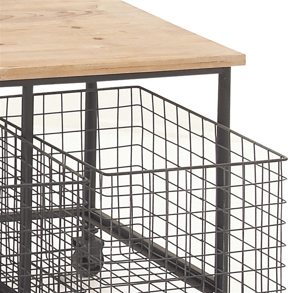 Grayson Lane 19-in X 39-in Industrial Brown Storage Bench 1 Grayson Lane 19-in X 39-in Industrial Brown Storage Bench