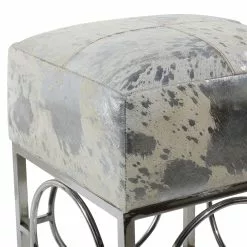 Grayson Lane 22-in X 16-in Modern Silver Square Stool