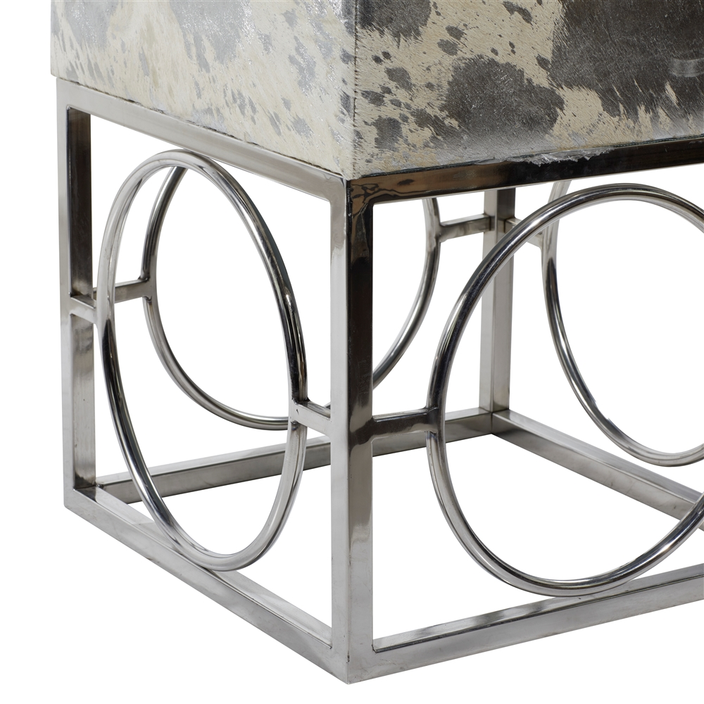 Grayson Lane 22-in X 16-in Modern Silver Square Stool 5 Grayson Lane 22-in X 16-in Modern Silver Square Stool - Image 5