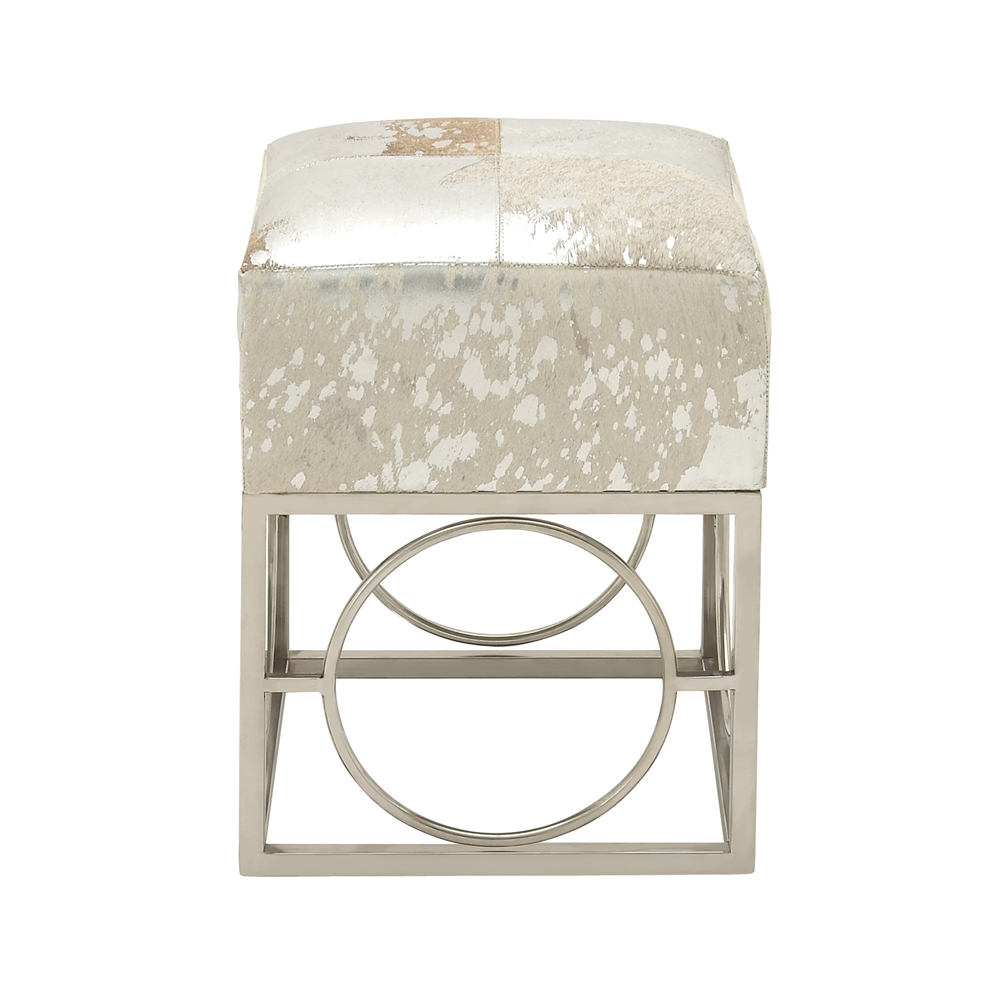 Grayson Lane 22-in X 16-in Modern Silver Square Stool 3 Grayson Lane 22-in X 16-in Modern Silver Square Stool - Image 3