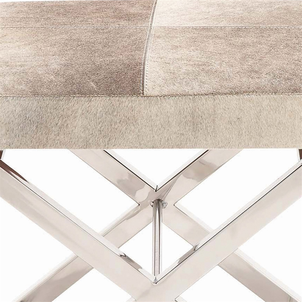 Grayson Lane 18-in X 20-in Modern Grey Faux Leather Rectangle Stool 1 Grayson Lane 18-in X 20-in Modern Grey Faux Leather Rectangle Stool