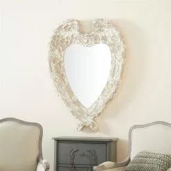 Grayson Lane 44-in X 31.5-in Oval White Framed Wall Mirror