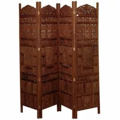 Grayson Lane 4-Panel Dark Brown Wood Folding Traditional Room Divider -GRAYSON LANE SHOP 330944812 MainImage 001