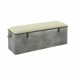 Grayson Lane 18-in X 50-in Farmhouse Grey Storage Bench -GRAYSON LANE SHOP 330944825 AlternateImage6
