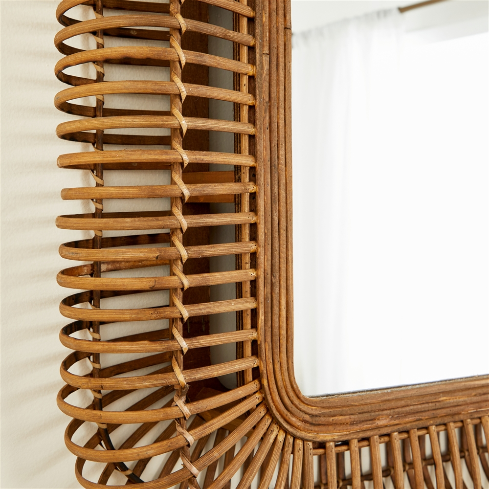 Grayson Lane 39.13-in X 28.25-in Rectangle Brown Framed Wall Mirror 7 Grayson Lane 39.13-in X 28.25-in Rectangle Brown Framed Wall Mirror - Image 7