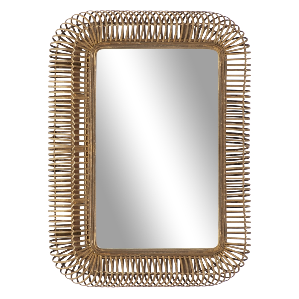 Grayson Lane 39.13-in X 28.25-in Rectangle Brown Framed Wall Mirror 4 Grayson Lane 39.13-in X 28.25-in Rectangle Brown Framed Wall Mirror - Image 4