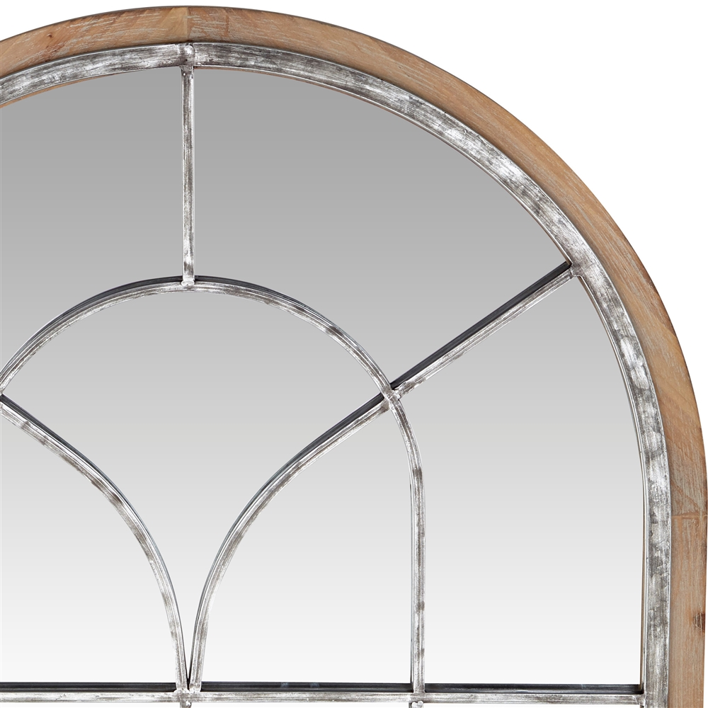 Grayson Lane 51-in X 33-in Arch Brown Framed Wall Mirror 5 Grayson Lane 51-in X 33-in Arch Brown Framed Wall Mirror - Image 5