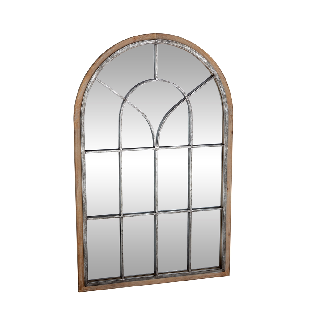 Grayson Lane 51-in X 33-in Arch Brown Framed Wall Mirror 1 Grayson Lane 51-in X 33-in Arch Brown Framed Wall Mirror