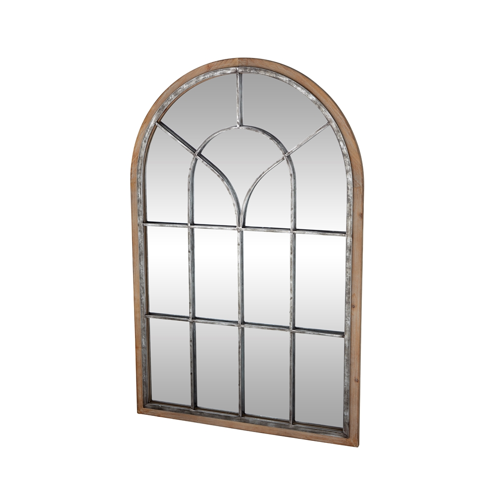 Grayson Lane 51-in X 33-in Arch Brown Framed Wall Mirror 3 Grayson Lane 51-in X 33-in Arch Brown Framed Wall Mirror - Image 3