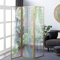 Grayson Lane 3-Panel Green And Gold Folding Contemporary/Modern Room Divider 8 Grayson Lane 3-Panel Green And Gold Folding Contemporary/Modern Room Divider -GRAYSON LANE SHOP 330944853 AlternateImage1