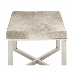 Grayson Lane 19-in X 20-in Modern Grey Faux Leather Square Stool -GRAYSON LANE SHOP 330944854 AlternateImage5