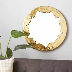 Grayson Lane 35.5-in X 35.5-in Round Gold Framed Wall Mirror 10 Grayson Lane 35.5-in X 35.5-in Round Gold Framed Wall Mirror -GRAYSON LANE SHOP 330944868 AlternateImage1