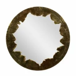 Grayson Lane 35.5-in X 35.5-in Round Gold Framed Wall Mirror