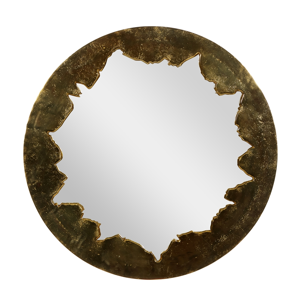 Grayson Lane 35.5-in X 35.5-in Round Gold Framed Wall Mirror 1 Grayson Lane 35.5-in X 35.5-in Round Gold Framed Wall Mirror
