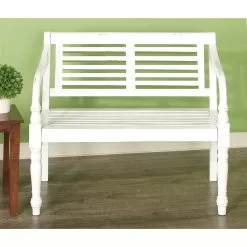 Grayson Lane 36-in X 40-in Farmhouse White Accent Bench -GRAYSON LANE SHOP 330944872 AlternateImage1