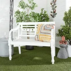 Grayson Lane 36-in X 40-in Farmhouse White Accent Bench -GRAYSON LANE SHOP 330944872 AlternateImage2