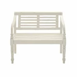 Grayson Lane 36-in X 40-in Farmhouse White Accent Bench -GRAYSON LANE SHOP 330944872 MainImage 001