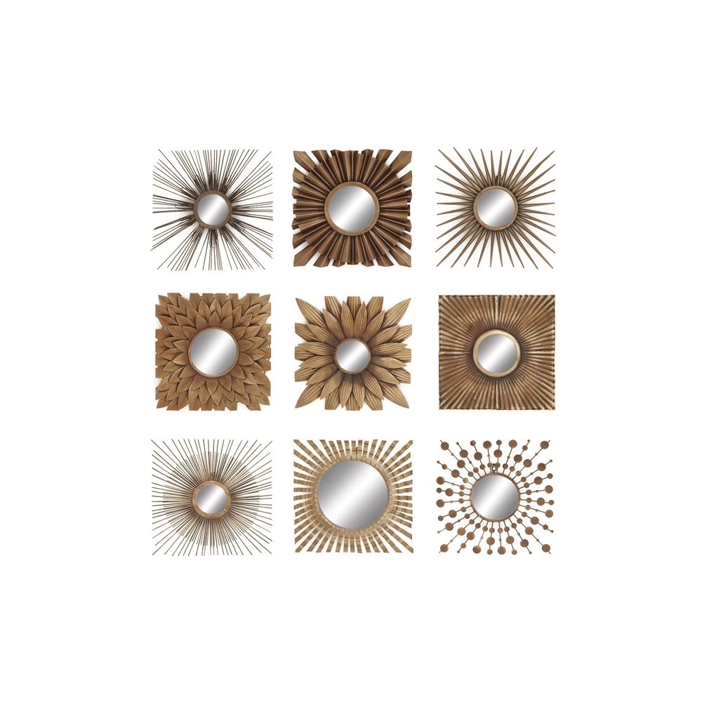 Grayson Lane 16.5-in X 16.5-in Square Gold Framed Wall Mirrors - Set Of 9 6 Grayson Lane 16.5-in X 16.5-in Square Gold Framed Wall Mirrors - Set Of 9 - Image 6