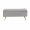 Grayson Lane 18-in X 40-in Modern Grey Storage Bench