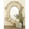 Grayson Lane 43-in X 35-in Irregular White Framed Wall Mirror